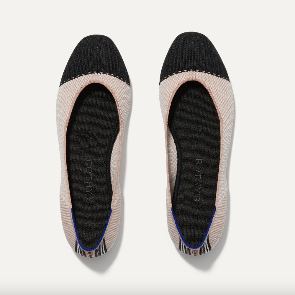Rothy's Square in Tuxedo cap toe